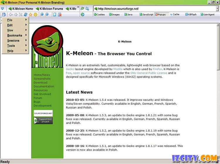 K-Meleon Pro 7646 для Windows описание функций и особенностей